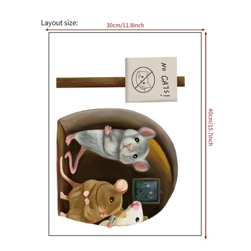 Stickers Muraux Souris De Dessin Animé Autocollants Muraux Mural Stickers Pour Chambre Salon Mur