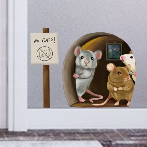 Stickers Muraux Souris De Dessin Animé Autocollants Muraux Mural Stickers Pour Chambre Salon Mur