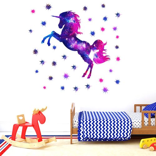Stickers Muraux Licorne Lumineux Autocollants Muraux Mural Stickers Pour Chambre Salon Mur TV