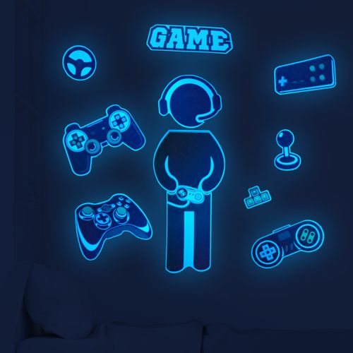 2 Pièces Stickers Jeux Lumineux Muraux Autocollants Muraux Mural Stickers Pour Chambre Salon Mur TV