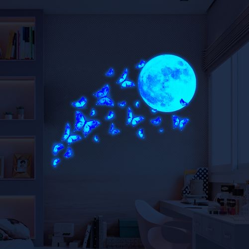 4 Pièces Stickers Muraux Papillons Lumineux Autocollants Muraux Mural Stickers Pour Chambre Salon