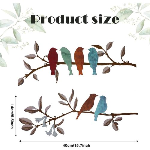 Oiseaux D'amour Sur Une Branche Décoration Murale En Métal Arbre Art Métal Oiseau Jardin Mur Art