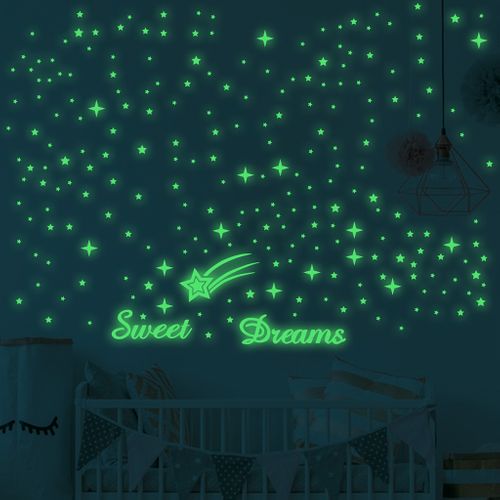 Autocollants Muraux Phosphorescents Pour Chambre à Coucher 223 Feuilles, Autocollants Lumineux