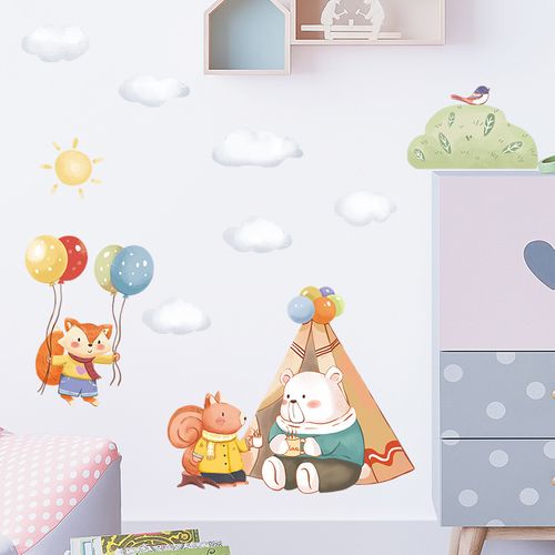 Stickers Muraux De Décoration De Chambre D'enfant - Tente D'animaux, Stickers Muraux De Dessins