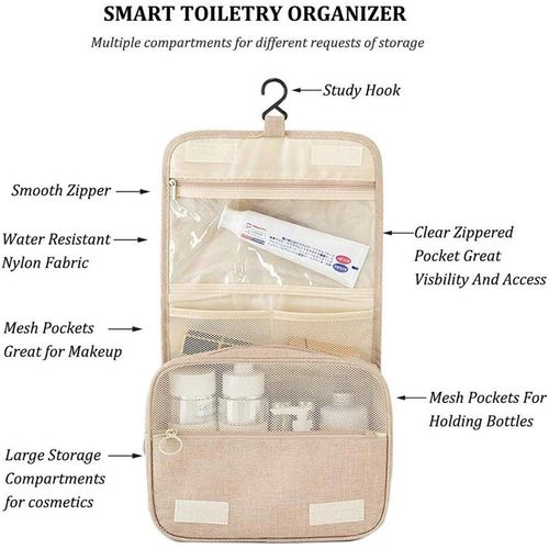 Trousse De Toilette Pour Hommes Et Femmes Avec Crochet Et Poignéeétanche Voyage Pliable Cosmétiqu