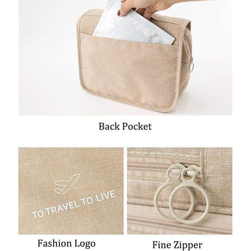 Trousse De Toilette Pour Hommes Et Femmes Avec Crochet Et Poignéeétanche Voyage Pliable Cosmétiqu