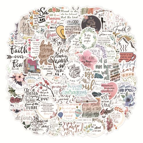 100 Autocollants De Citation De La Bible, Autocollants Pour Ordinateur Portable, Autocollants