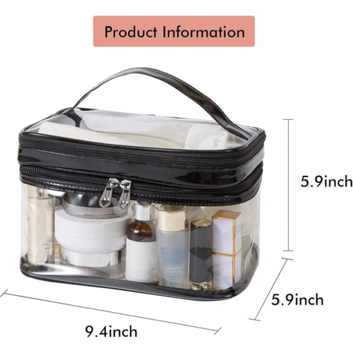1 Pièce Trousse De Maquillage Transparente Pour Femme Trousse De Toilette De Voyage Imperméable