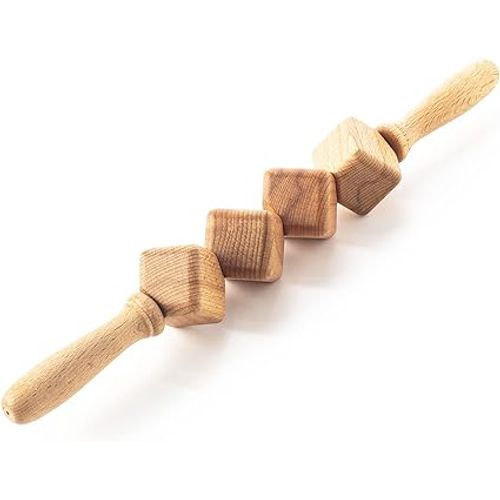 Anti Cellulite Masseur Rouleau à Cubes De Massage Appareil Bois 40 Cm