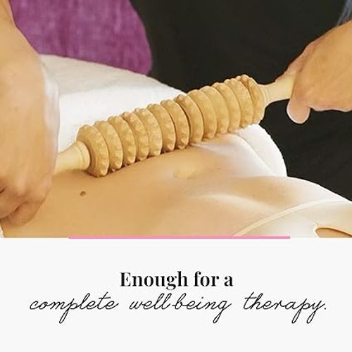 Anti Cellulite Masseur Rouleau De Massage Appareil Bois 40 Cm