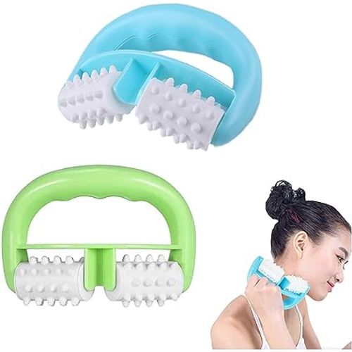 Lot De 2 Rouleaux De Massage Avec Poignée En Forme De D, Rouleau Anti-cellulite, Anti-cellulite