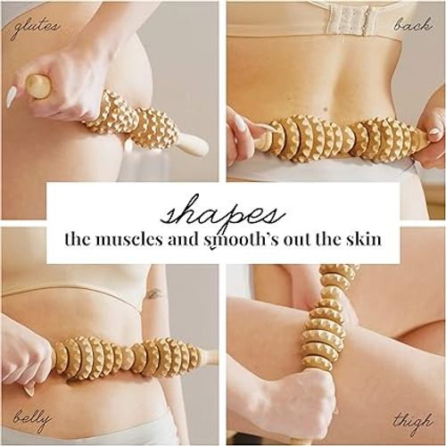 Accessories Anti Cellulite Masseur Rouleau De Massage Appareil Bois 40 Cm