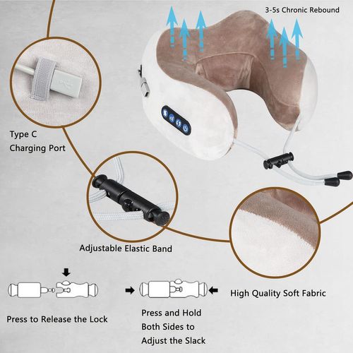 Masseur Cervical Et Cou, Masseur Cervical Avec 3 Niveaux De Force et 3 Modes, Coussin De Massage