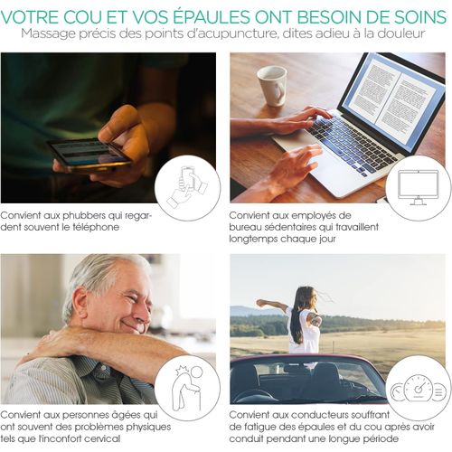 Masseur Cervical Avec Deux Trigger Point, Shiatsu Pour Épaules Et Cou, Pour Soulager Les Douleurs