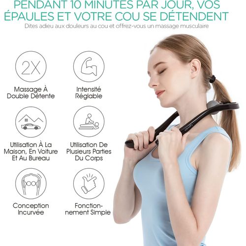 Masseur Cervical Avec Deux Trigger Point, Shiatsu Pour Épaules Et Cou, Pour Soulager Les Douleurs