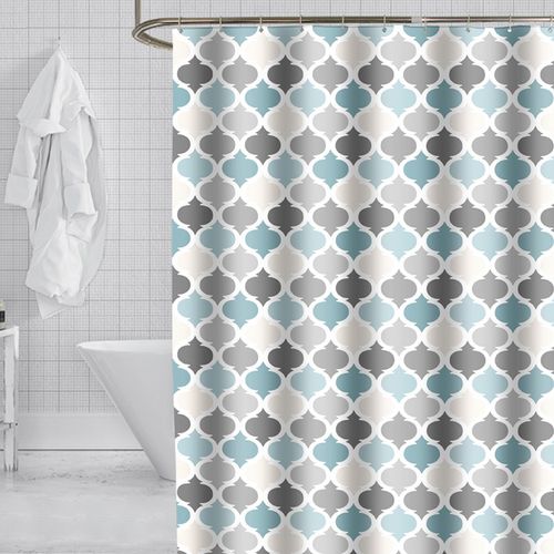 180 X 200cm Rideau De Douche Avec 12 Crochets Séchage Rapidelanternes Colorées , Tissu Polyester
