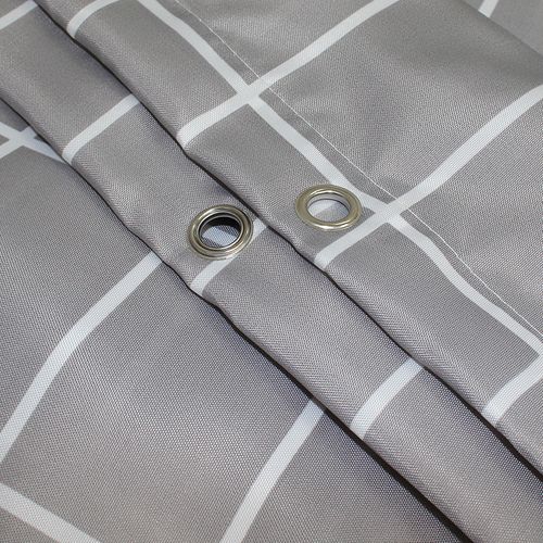 180 X 200cm Rideau De Douche Avec 12 Crochets Séchage Rapidegrille Grise , Tissu Polyester Imper