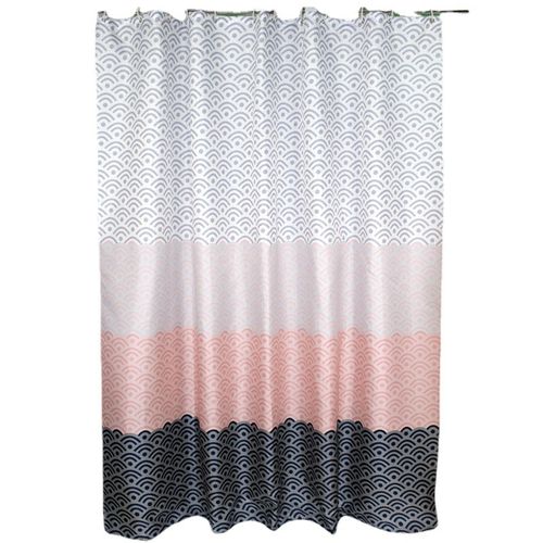 180 X 200cm Rideau De Douche Avec 12 Crochets Séchage Rapideles Vagues , Tissu Polyester Impermé