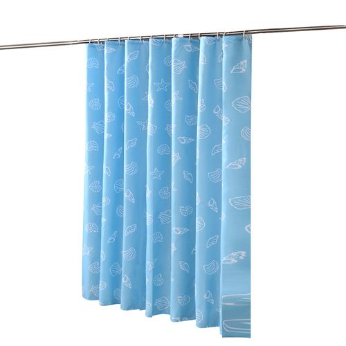 180 X 200cm Rideau De Douche Avec 12 Crochets Séchage Rapidebleu , Tissu Polyester Imperméable
