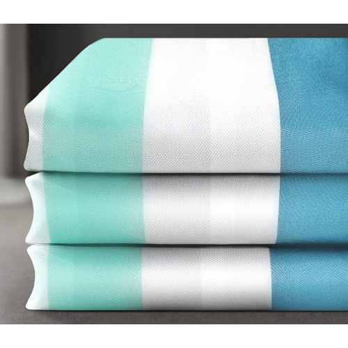 180 X 200cm Rideau De Douche Avec 12 Crochets Séchage Rapiderayures Bleues , Tissu Polyester