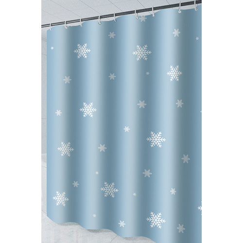 180 X 200cm Rideau De Douche Avec 12 Crochets Séchage Rapideflocon De Neige , Tissu Polyester