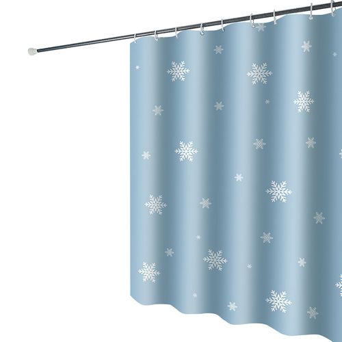180 X 200cm Rideau De Douche Avec 12 Crochets Séchage Rapideflocon De Neige , Tissu Polyester