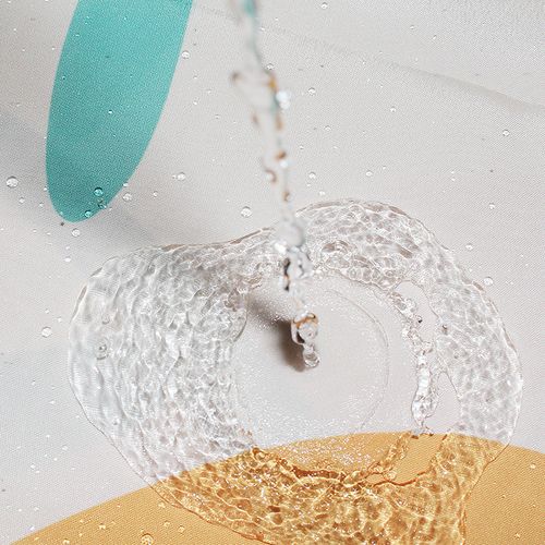 180 X 200cm Rideau De Douche Avec 12 Crochets Séchage Rapideorange , Tissu Polyester Imperméable