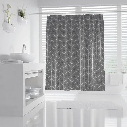 180x180cm Basics Rideau De Douche à Motifs Chevrons