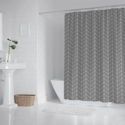 180x180cm Basics Rideau De Douche à Motifs Chevrons