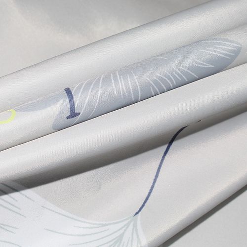 Motif Feuille Ginkgo Gris Rideau Douche, Rideau De Douche 180x180 Cm, Rideaux De Douche Polyester