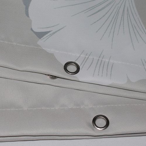 Motif Feuille Ginkgo Gris Rideau Douche, Rideau De Douche 180x180 Cm, Rideaux De Douche Polyester