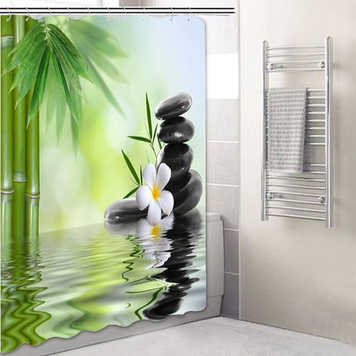 120 X 180 Cm-rideau Douche Vert Avec Crochet Rideau De Douche Anti Moisissure ，polyester Rideau