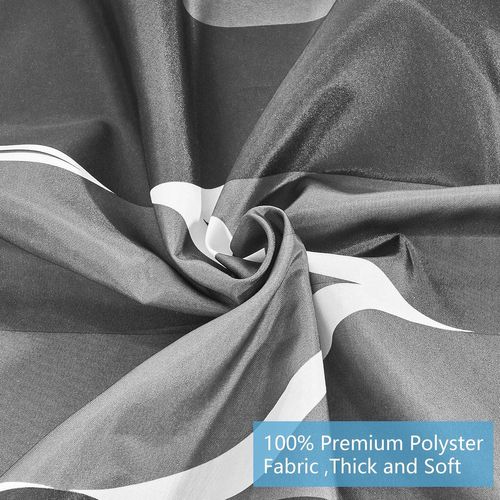 Noir Rideau De Douche 180x200cm Polyester Imperméable Tissu Lavable En Machine Rideau