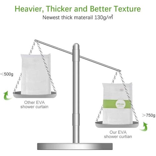 Rideau De Douche 3d 180 X 180 Cm, Rideau De Douche Semi - Transparent Anti - Moisissure, Rideau