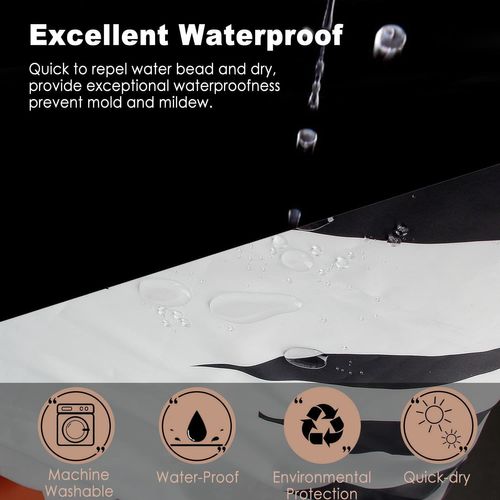 Rideau De Douche Imprimé 180 X 180 Cm Avec 12 Crochets Abstrait Bohème Mi - Siècle