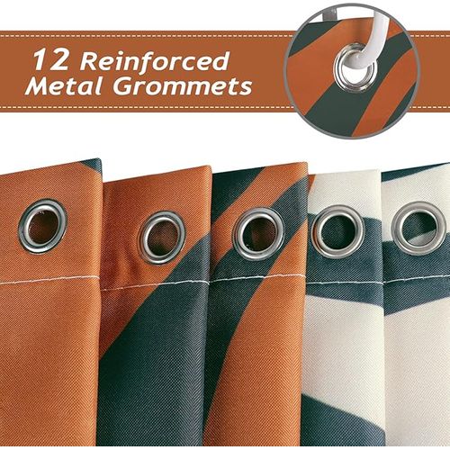 Rideau De Douche Imprimé 180 X 200 Cm Avec 12 Crochets  Abstrait Bohème Mi - Siècle