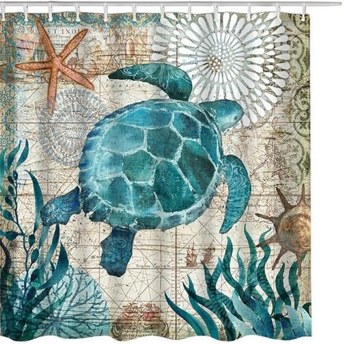 Petit Rideau De Douche Avec Crochet Tortue 180 * 200cm , Haute Qualité Imperméable à L'eau