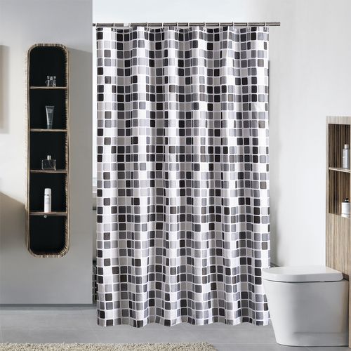 Rideau De Douche à Motifs Mosaïques-180*180cm,rideau De Douche En Polyester Lavable En Machine