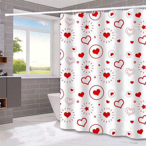 180*180cm Rideau De Douche Imperméable Avec Crochets Love , Haute Qualité, Anti-moisissure