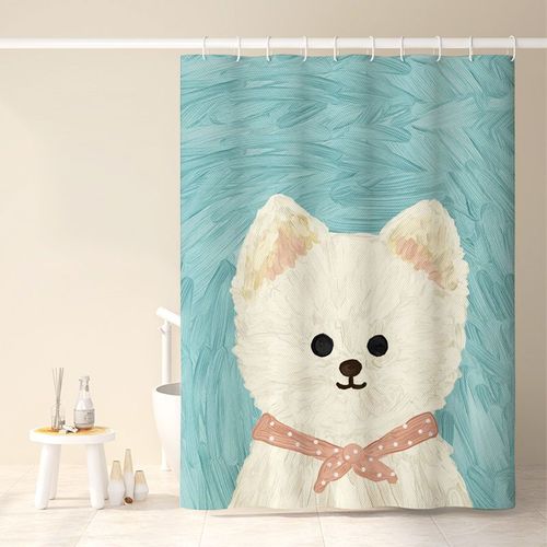 120*180cm Cartoon Puppy Shower Curtain 1#, Rideau De Douche Imperméable Avec Crochets
