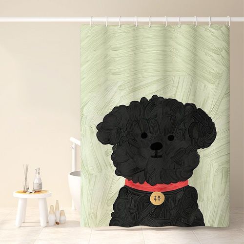 120*180cm Cartoon Puppy Shower Curtain 3#, Rideau De Douche Imperméable Avec Crochets