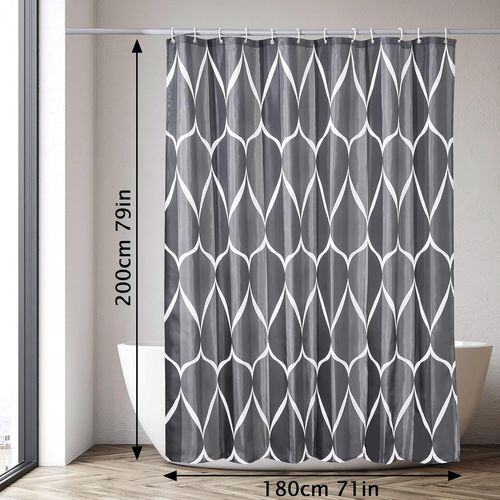 180x200cm, Dégradé Et Intelligent  Simple Rideau De Douche Imperméable En Polyester Épaissi Tiss