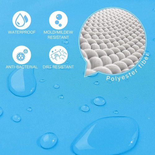 Bleu Rideau De Douche En Polyester Imperméable Anti-moisissure, Rideau De Douche 180×180 Cm