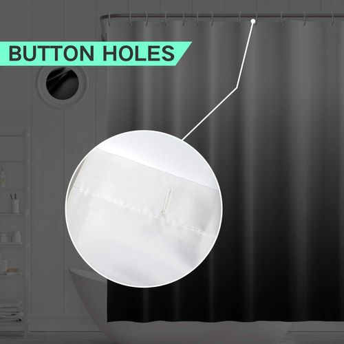 Gris Rideau De Douche En Polyester Imperméable Anti-moisissure, Rideau De Douche 180×180 Cm