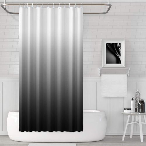 Gris Rideau De Douche En Polyester Imperméable Anti-moisissure, Rideau De Douche 180×180 Cm