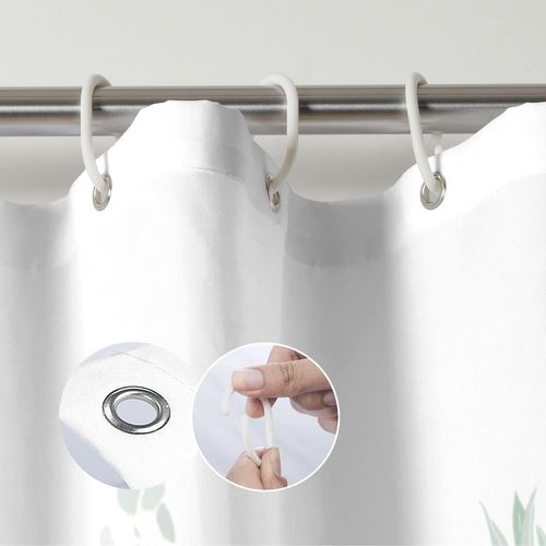 180 X 200 Cm Bleu Rideau De Douche En Tissu Polyester, Forêt Vierge, Prairie, Plantes Vertes