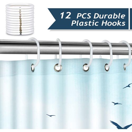 Rideau De Douche Vague Japonaise Kanagawa 180 X 180 Cmstyle De Bambou  Rideau De Bain Tissu Poly