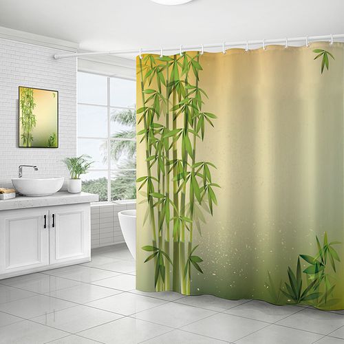 Rideau De Douche Vague Japonaise Kanagawa 180 X 180 Cmstyle De Bambou  Rideau De Bain Tissu Poly