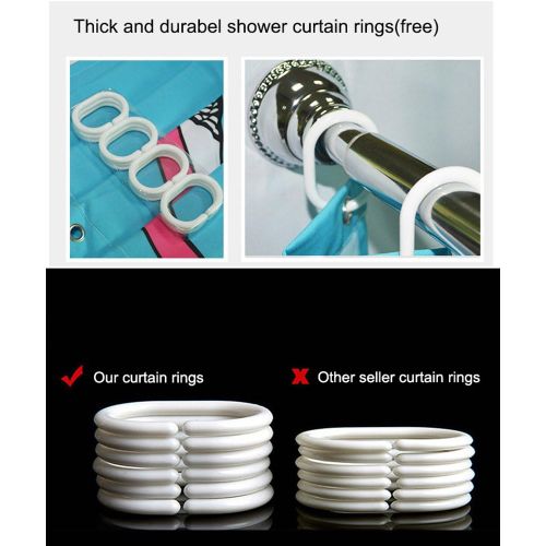 Avec 12 Anneaux Pas De Tapis  L'éléphant 180*200cm Rideau De Douche Tissu Animale Imperméable