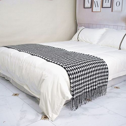 Plaid Doux Mille Oiseaux Noir Et Blanc - 110x130 Cm